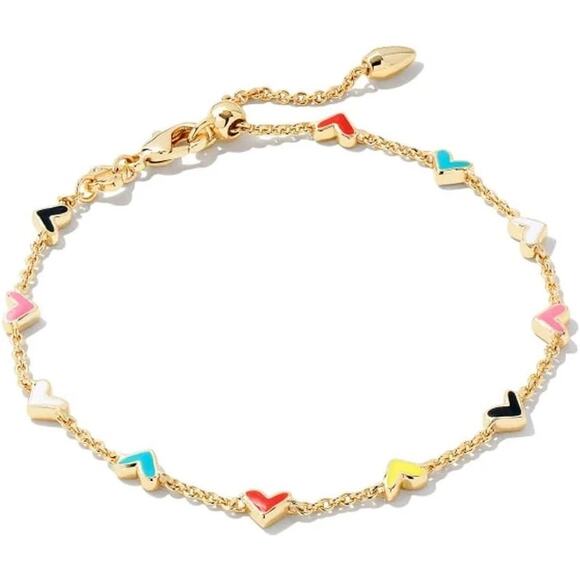 Kendra Scott Jewelry - 🆕Kendra Scott Haven Heart Chain Bracelet Gold Multi Enamel | NIB Gift Box & Bag